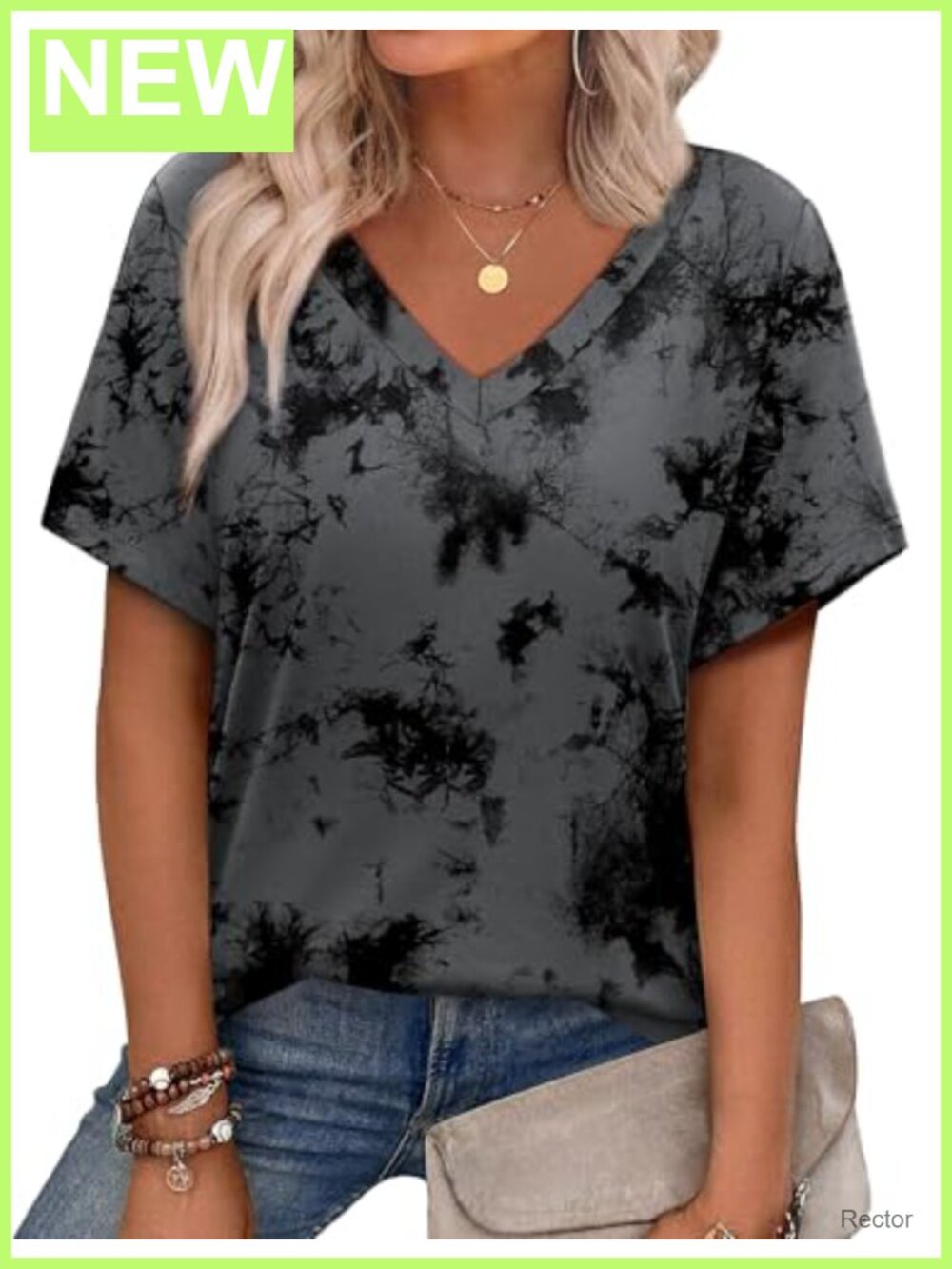 Womens V Neck Short Sleeve Top Summer Floral Tunic Casual Vacation Shirt